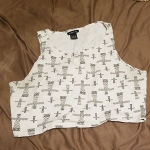 Black and white cross crop